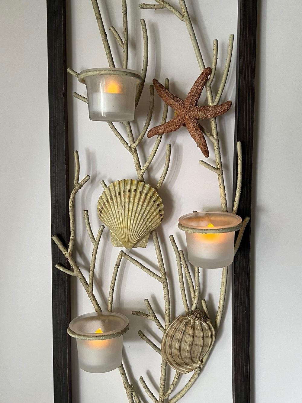 Coastal Shell & Starfish Wall Sconce with Votive Holders